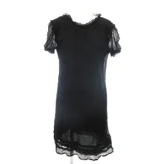 シーバイクロエ SEE BY CHLOE ワンピース フリル 半袖 40 M シルク100％ ブラック ■YHS13 レディース
