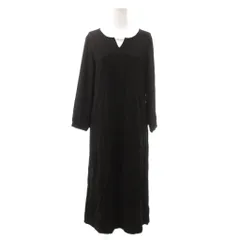 ローラアシュレイ LAURA ASHLEY ロングワンピース 袖切替 長袖 38 黒 ブラック /YJ ■YHS9