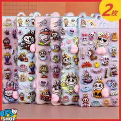 （番号：LBB04-2）新品！ラブブ おしり LBB ぷくぷくシール 2枚（ランダム発送）ムニムニ 立体 シール帳 マシュマロ スクイーズ SNSで大人気 立体 シール おしり 3D まとめ買い かわいい 動物 お尻 女の子 ドロップ シール クリスマス