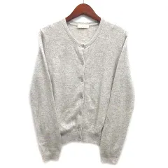 エニィスィス エニシス anySiS クルーネック ニット カーディガン ビジューボタン 長袖 ナイロン アンゴラ ラメ 杢グレー 2