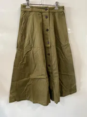 a802⚫︎NATURAL BEAUTY BASIC⚫︎ナチュラルビューティーベーシック⚫︎フロントボタン⚫︎ロング⚫︎スカートsizeM⚫︎カーキ