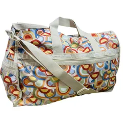 LeSportsac レスポートサック 大容量ボストンバッグ レトロ柄 マルチカラー 旅行 ジム 出張　2way