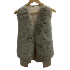 HOUSE OF LOTUS(ハウス オブ ロータス) ベスト サイズＭ M レディース美品  - ベージュ×グレーベージュ ニット/フェイクファー