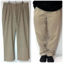 美品 Polo Ralph Lauren ポロラルフローレン ツータック チノパン W36L32 ベージュ CLASSIC FIT PLEATED クラシックフィットプリーテッド スラックス 厚手 コットン 極太 ワイドバギー ポロチノ 希少p25123422