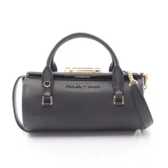 プラダ PRADA ハンドバッグ ブラック サフィアーノレザー 2wayチェーンショルダー レディース Used A