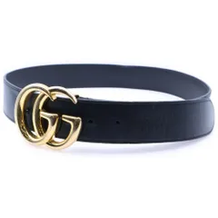 GUCCI (グッチ) GGマーモント レザーベルト ブラック 406831