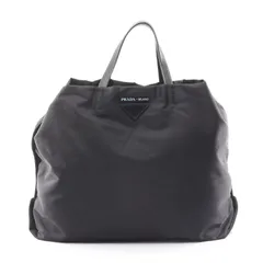 プラダ PRADA トートバッグ TESSUTO ブラック ナイロン レザー トートバッグ レディース Used A