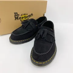 Dr.Martens ドクターマーチン Adrian エイドリアン タッセル ローファー シューズ 30639001 スエード メンズ UK8 ブラック 靴 DF17814■