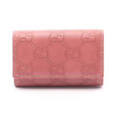 グッチ GUCCI キーケース マイクログッチシマ 138093 ダークピンク レザー グッチシマ 6連キーケース ユニセックス Used A
