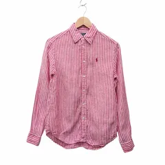 22 POLO RALPH LAUREN Relaxed Fit Gomlek ポロラルフローレン リネン ストライプシャツ 0200011589 211732639002 レッド ホワイト サイズ XS
