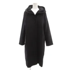 ナノユニバース nano universe ロングコート メルトン 比翼 フード付き F 紺 ネイビー /YJ ■YHS14