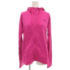 プーマ PUMA タグ付き パーカー フーディー トレーニングウェア ジャージ ロゴ刺繍 L ピンク ジップアップ /KR ■YHS15