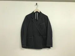 美品本物エフィレボル.EFILEVOLストライプ柄ダブルテーラードジャケット長袖サーフアメカジスケーターストリートミリタリービジネススーツパーティーモードドレスゴルフレディース黒ブラック0XS