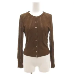 ラルフローレン RALPH LAUREN カーディガン ニット 長袖 M 薄手 茶 ブラウン 透かし編み /GV ■YHS13