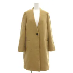 ロングコート F ベージュ ノーカラー /YJ ■YHS16