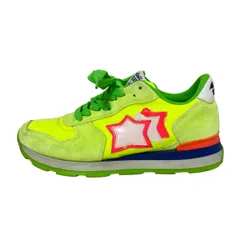 Atlantic STARS(アトランティックスターズ) スニーカー 38 レディース ライトグリーン×ピンク×マルチ スター レザー