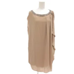 ダイアグラム Diagram パーティードレス 38 ベージュ ラウンドネック ビジュー装飾 半袖 0731 2231 /RG ■YHS13