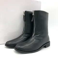 【新品未使用】ROKOTA ロコタ フロントジップ ショートブーツ 23cm 黒 本革 レザー