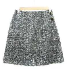 プロポーション ボディドレッシング PROPORTION BODY DRESSING 台形スカート ミニ丈 ツイード 2 ブラック 黒 /YM14