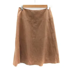 ナチュラルビューティーベーシック NATURAL BEAUTY BASIC フレアスカート ミモレ丈 スエード調 M ベージュ /SM7