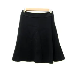 エムケー ミッシェルクラン MK MICHEL KLEIN フレアスカート ひざ丈 無地 38 M 黒 ブラック /SY30