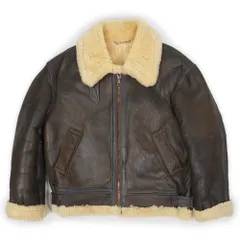 EXCELLED 90s 90年代 B-3 フライトジャケット ムートン シープスキン レザー ボンバー MADE IN USA アメリカ製 ヴィンテージ 古着 メンズ ミリタリー ブラウン L【中古】