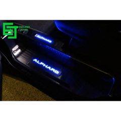 新品ヴェルファイア30系 前期 後期スカッフブレードブルー点灯 