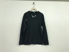 本物コムサデモードメンCOMMECADUMODEMENコットンキーネック長袖ロンTシャツメンズサーフアメカジミリタリーストリートスケーターワークビジネススーツモードゴルフドレスバイカー黒ブラックL