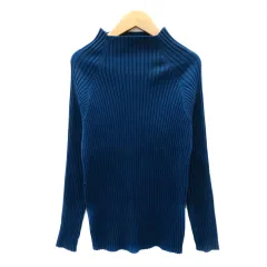 ミスティック mystic ニット カットソー 長袖 ハイネック F 青 ブルー /YK39