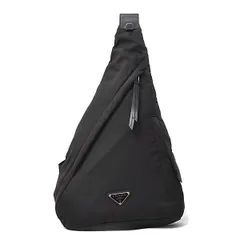 プラダ バッグ メンズ 三角ロゴ ワンショルダーバッグ ボディバッグ ナイロン ブラック 2VZ092 PRADA 中古