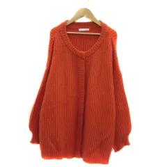 アントマリーズ Aunt Marie's ニットカーディガン ミドル丈 ラウンドネック オーバーサイズ F 赤 レッド /YS34