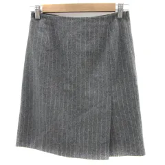 ナチュラルビューティーベーシック NATURAL BEAUTY BASIC タイトスカート ひざ丈 ストライプ柄 S グレー 白 ホワイト /YS23