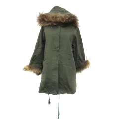 アーバンリサーチ URBAN RESEARCH モッズコート ミリタリーコート ミドル丈 無地 ライナー付き ONE カーキ /YS1