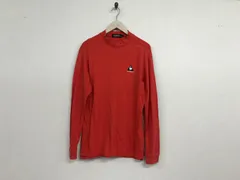 本物ルコックスポルティフlecoqsportifルコックコットンストレッチハーフネックロゴ刺繍長袖ロンTシャツメンズサーフアメカジミリタリーストリートスケーターワークビジネススーツモードゴルフドレスバイカーL赤レッド