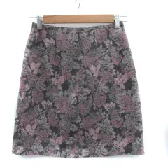 ナチュラルビューティーベーシック NATURAL BEAUTY BASIC 台形スカート ミニ丈 花柄 XS 小さいサイズ マルチカラー ピンク /SM27