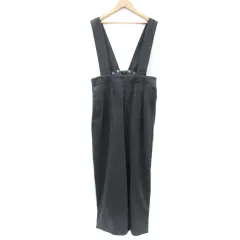 クラシカルエルフ CLASSICAL ELF ワイドパンツ ロング丈 サスペンダー付き ストライプ柄 L チャコールグレー /YM4