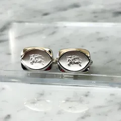 美品 BURBERRY バーバリー カフスリンクス 銀 SILVER シルバー ロゴ ホース