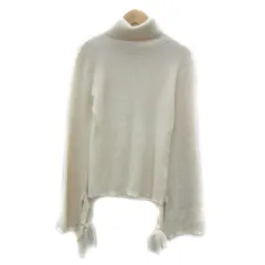 マーキュリーデュオ MERCURYDUO リブニット カットソー 長袖 タートルネック 無地 リボン F アイボリー /YS36