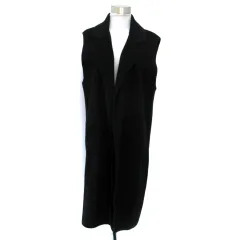 オペークドットクリップ OPAQUE.CLIP C ベスト ジレ ジャケット ロング丈 前開き M 黒 ブラック /SM10