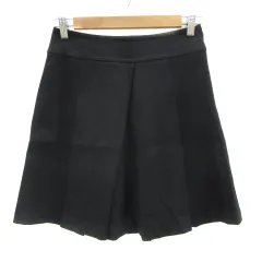 アンタイトル UNTITLED プリーツスカート ミニ丈 無地 1 黒 ブラック /YS12