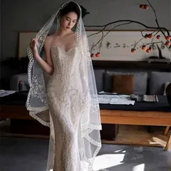 ウエディングベール レディース ベール レースベール 結婚式 花嫁 シンプルウエディングヴェール ウエディングドレス ヘアアクセサリー か