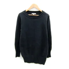 スウィートマミー Sweet Mommy マタニティーウエア 授乳服 ニット セーター 長袖 ラウンドネック 無地 F 紺 ネイビー /SY11