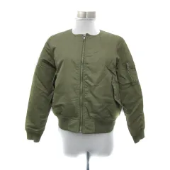 ニコアンド Niko and.. ブルゾンジャケット ミリタリージャケット ミドル丈 ジップアップ ナイロン 3 カーキ /YS4