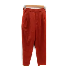 グローバルワーク GLOBAL WORK スラックスパンツ テーパードパンツ アンクル丈 無地 XS ブラウン 茶 /SY6