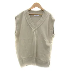 アーバンリサーチ サニーレーベル URBAN RESEARCH Sonny Label ニットベスト ミドル丈 Vネック プルオーバー オーバーサイズ F ライトベージュ /YS33
