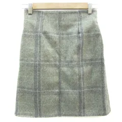 ノヘア nohea タイトスカート ひざ丈 チェック柄 M グレー /YM8
