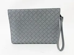 BOTTEGA VENETA ボッテガ ヴェネタ イントレチャート クラッチバッグ セカンドバッグ レザー グレー
