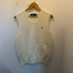 メンズ90) ポロ ラルフローレン コットン100% ニット ベスト