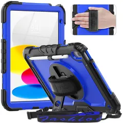 新品 Timecity 対応 ケース iPad 第11/10世代 ケース (a16) 耐衝撃 360度回転スタンド 保護フィルム内蔵 ペン収納 頑丈 肩紐 ハンドストラップ付き 肩掛け 落下防止 耐久性 多機能 工事現場 子ども 2025/ 2022型 対応