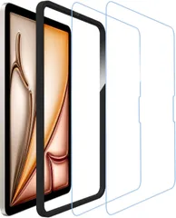 新品 ブルーライトカット 目の疲れ軽減 93% 日本素材製 iPad Air 11 インチ M3 第7世代 2025 / iPad Air 11 インチ 2024 第6世代 (M2) 用 ガラスフィルム 強化ガラス 保護フィルム【2枚セット】ガイド枠付き
